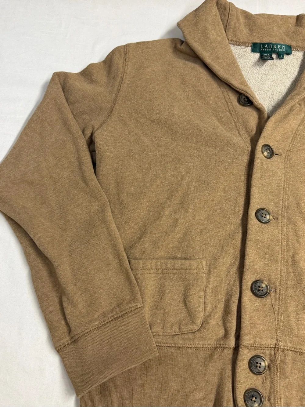 Ralph Lauren Men's Shawl Collar Button-Up Jacket - Camel Brown